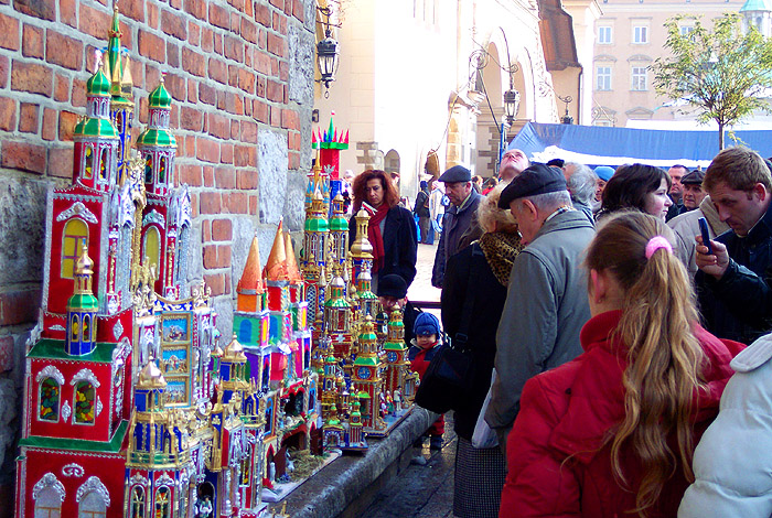 yearly contest for the Nativity scene builders on the central square of Krakow