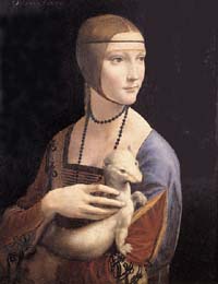 Lady with an Ermine painted by Leonardo da Vinci