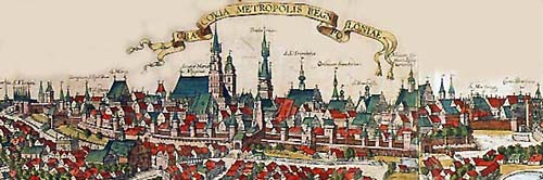 View of Krakow's Old Town in the 16th c.