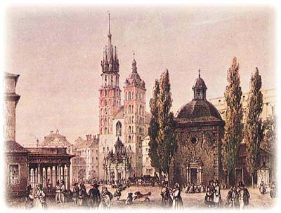 Krakow's Rynek Glowny in the 19th century